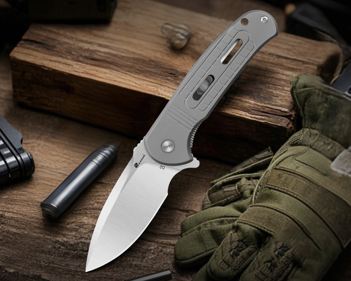 Pocket Knife ROCK SAPPHIRE | LINER LOCK | D2 | SILVER