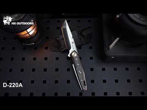 HX OUTDOORS MECHTITAN | Fixed Blade | 3.86" DC53 Blade | Blue Aluminum Handle | D-220B
