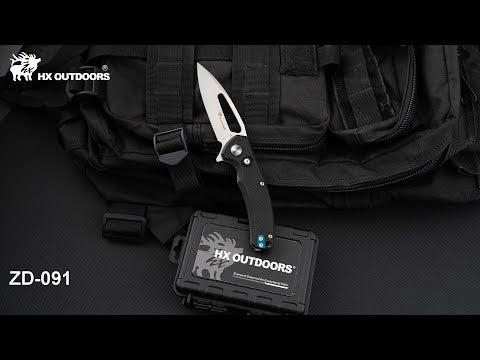 Couteau de poche HX OUTDOORS VOYAGER | Verrouillage par barre transversale | Lame D2 de 8,7 cm | Manche en G10 noir | ZD-091S