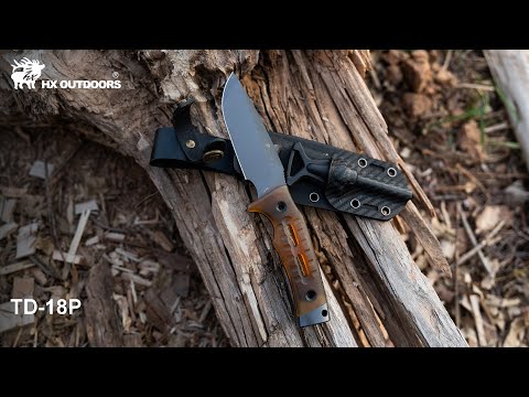 ROCK APEX Fixed Blade | 3.7" Gray Titanium Coating DC53 Blade | PEI Handle | HX OUTDOORS TD-18P