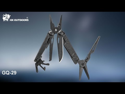 HX OUTDOORS CLIPX | Multi-tool | 7.48" Overall Length | 2Cr13 Blade | Black 2Cr13 Handle | GQ-29