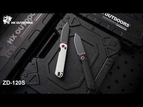 HXOUTDOORS HYLA 14C28N Silver Blade White G10 Handle | EDC Button