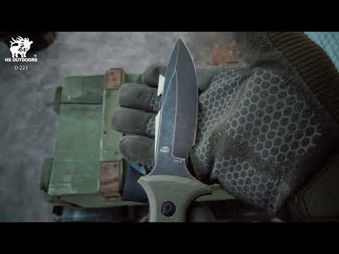 HX OUTDOORS RANGER | Fixed Blade | 3.85" 7Cr17 Blade | Military Green Linen Handle | D-223A